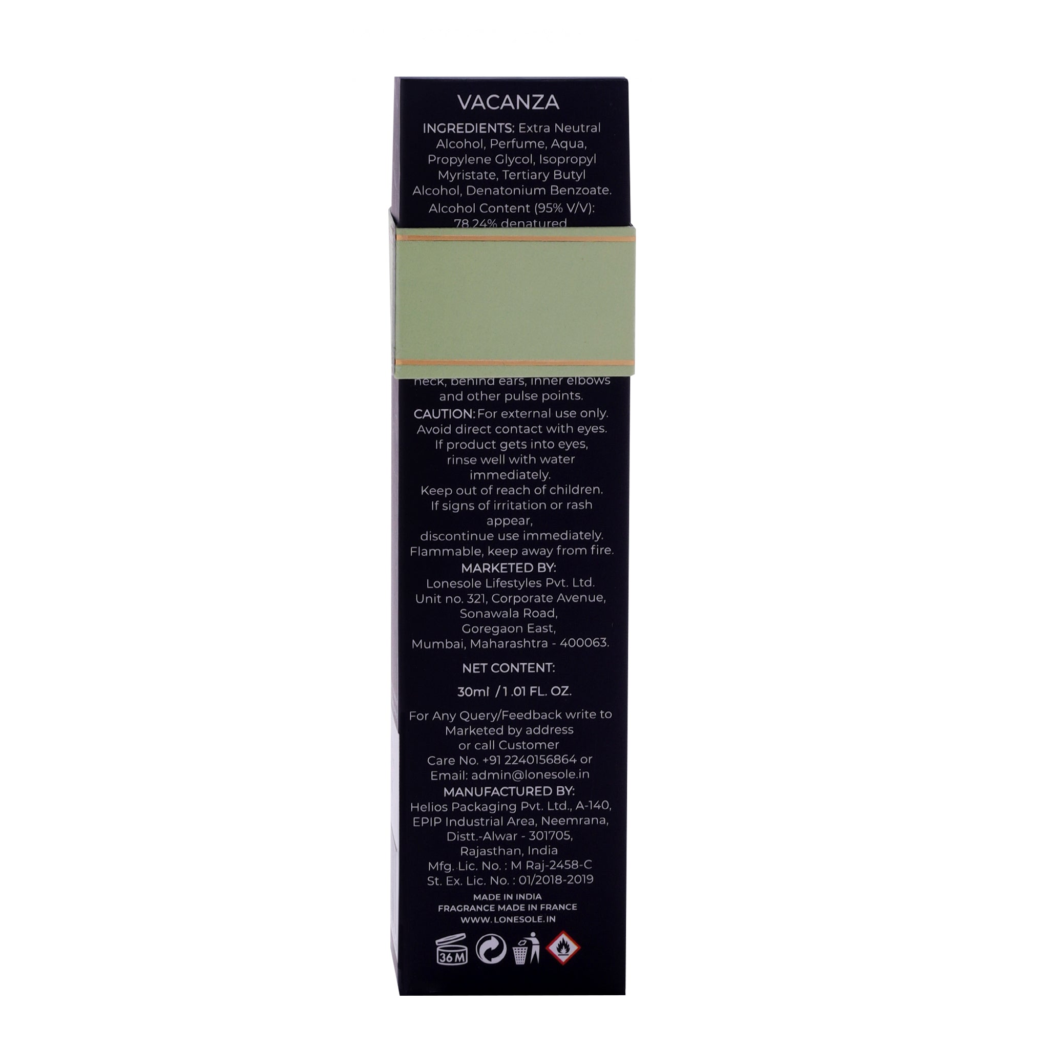 Vacanza – 30ml Eau De Parfum | Ozonic Citrus, Clove, Lavandin, Patchouli Amber