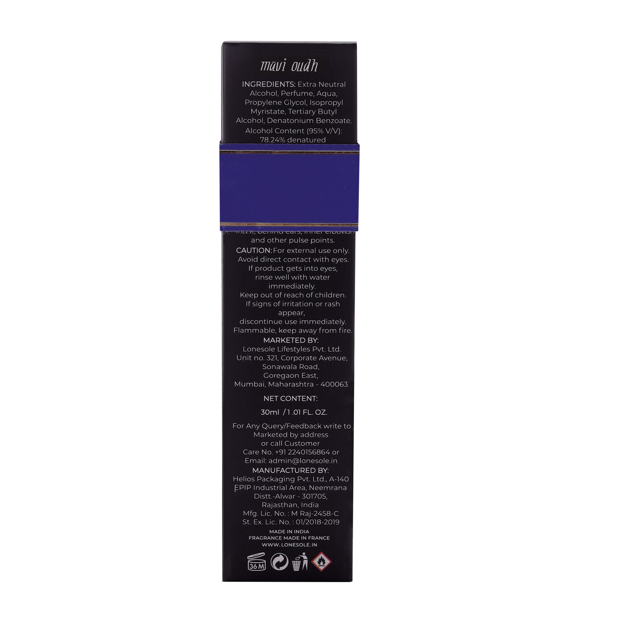 Mavi Oudh – 30ml Eau De Parfum | Spiced Oud with Mint & Mystery