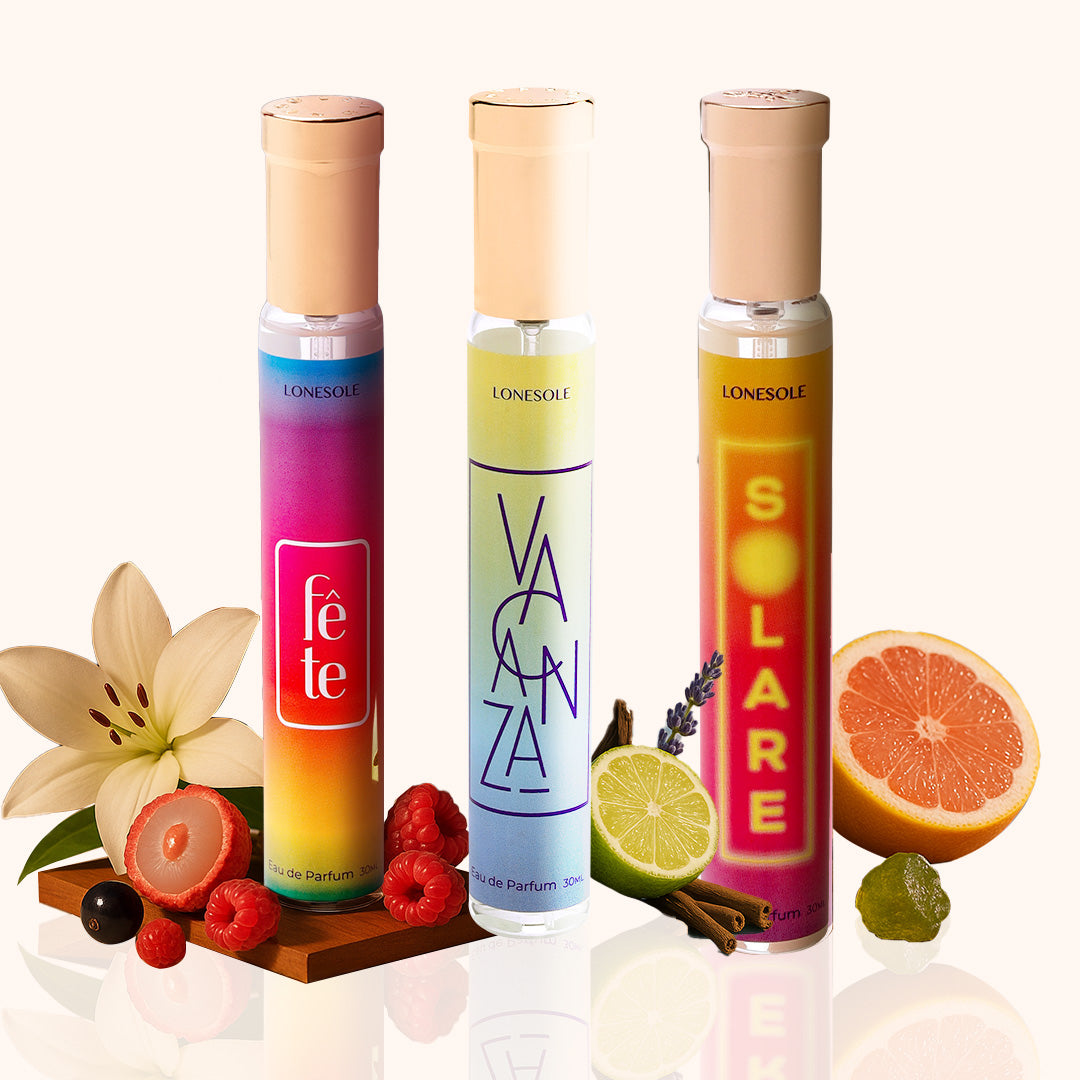 Lonesole Holiday Perfume Gift Set | 3x30ml Unisex Eau De Parfum | Festive, Floral, Warm, Citrus Scents | Limited-Edition Luxury Fragrance Trio | Perfect Gift for Men & Women